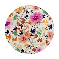 Abstract Floral Background Round Ornament (two Sides)