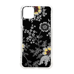 Black Background With Gray Flowers, Floral Black Texture Iphone 11 Pro Max 6 5 Inch Tpu Uv Print Case by nateshop