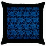 Blue Floral Pattern Floral Greek Ornaments Throw Pillow Case (Black) Front