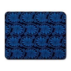 Blue Floral Pattern Floral Greek Ornaments Small Mousepad by nateshop