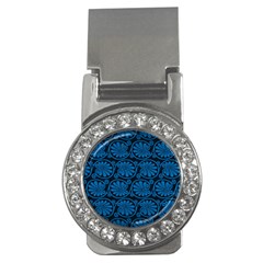 Blue Floral Pattern Floral Greek Ornaments Money Clips (cz)  by nateshop