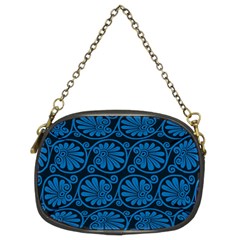 Blue Floral Pattern Floral Greek Ornaments Chain Purse (two Sides) by nateshop