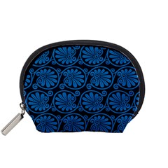 Blue Floral Pattern Floral Greek Ornaments Accessory Pouch (small)