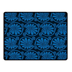 Blue Floral Pattern Floral Greek Ornaments Fleece Blanket (small) by nateshop