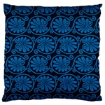 Blue Floral Pattern Floral Greek Ornaments Standard Premium Plush Fleece Cushion Case (Two Sides) Front