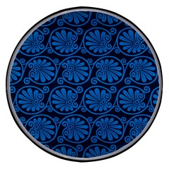 Blue Floral Pattern Floral Greek Ornaments Wireless Fast Charger(black) by nateshop
