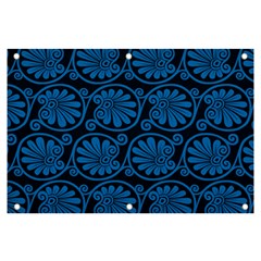 Blue Floral Pattern Floral Greek Ornaments Banner And Sign 6  X 4  by nateshop
