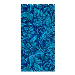 Blue Floral Pattern Texture, Floral Ornaments Texture Shower Curtain 36  X 72  (stall)  by nateshop