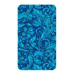 Blue Floral Pattern Texture, Floral Ornaments Texture Memory Card Reader (rectangular) by nateshop