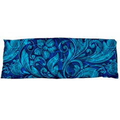 Blue Floral Pattern Texture, Floral Ornaments Texture Body Pillow Case (dakimakura) by nateshop