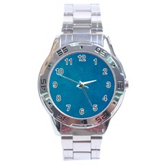 Blue Stone Texture Grunge, Stone Backgrounds Stainless Steel Analogue Watch by nateshop