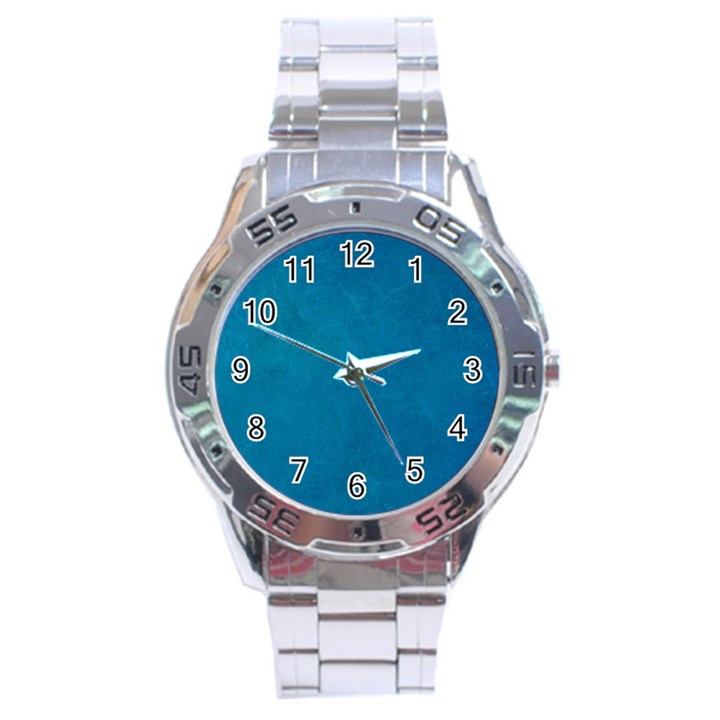 Blue Stone Texture Grunge, Stone Backgrounds Stainless Steel Analogue Watch