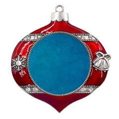 Blue Stone Texture Grunge, Stone Backgrounds Metal Snowflake And Bell Red Ornament by nateshop