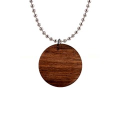 Brown Wooden Texture 1  Button Necklace by nateshop