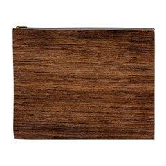 Brown Wooden Texture Cosmetic Bag (xl)