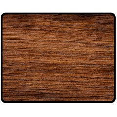 Brown Wooden Texture Two Sides Fleece Blanket (medium) by nateshop