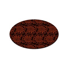 Brown Floral Pattern Floral Greek Ornaments Sticker Oval (10 Pack) by nateshop