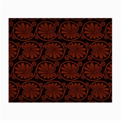 Brown Floral Pattern Floral Greek Ornaments Small Glasses Cloth (2 Sides) by nateshop