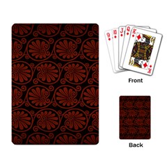 Brown Floral Pattern Floral Greek Ornaments Playing Cards Single Design (rectangle) by nateshop