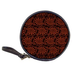 Brown Floral Pattern Floral Greek Ornaments Classic 20-cd Wallets by nateshop
