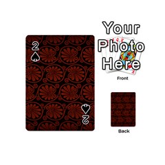Brown Floral Pattern Floral Greek Ornaments Playing Cards 54 Designs (mini) by nateshop