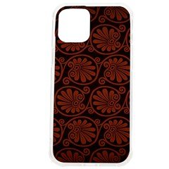 Brown Floral Pattern Floral Greek Ornaments Iphone 12 Pro Max Tpu Uv Print Case by nateshop