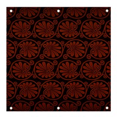 Brown Floral Pattern Floral Greek Ornaments Banner And Sign 4  X 4  by nateshop