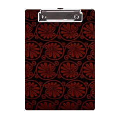 Brown Floral Pattern Floral Greek Ornaments A5 Acrylic Clipboard by nateshop
