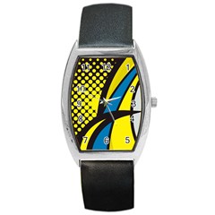 Colorful Abstract Background Art Barrel Style Metal Watch by nateshop