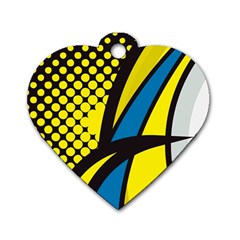 Colorful Abstract Background Art Dog Tag Heart (two Sides) by nateshop