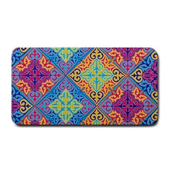 Colorful Floral Ornament, Floral Patterns Medium Bar Mat by nateshop