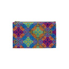 Colorful Floral Ornament, Floral Patterns Cosmetic Bag (small) by nateshop