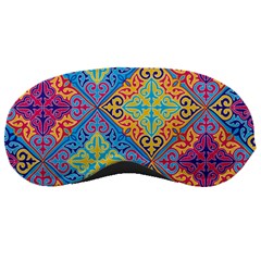 Colorful Floral Ornament, Floral Patterns Sleep Mask by nateshop