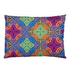 Colorful Floral Ornament, Floral Patterns Pillow Case (two Sides) by nateshop