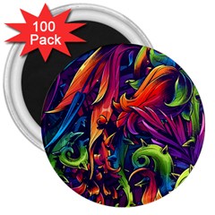 Colorful Floral Patterns, Abstract Floral Background 3  Magnets (100 Pack) by nateshop