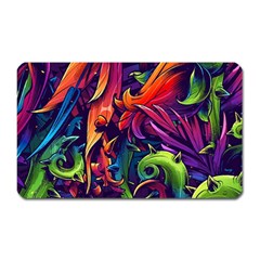 Colorful Floral Patterns, Abstract Floral Background Magnet (rectangular)