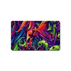 Colorful Floral Patterns, Abstract Floral Background Magnet (name Card) by nateshop