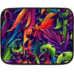 Colorful Floral Patterns, Abstract Floral Background Fleece Blanket (mini) by nateshop