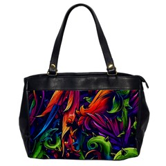 Colorful Floral Patterns, Abstract Floral Background Oversize Office Handbag by nateshop