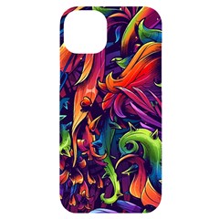 Colorful Floral Patterns, Abstract Floral Background Iphone 14 Plus Black Uv Print Case by nateshop