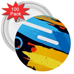 Colorful Paint Strokes 3  Buttons (100 Pack)  by nateshop