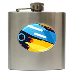 Colorful Paint Strokes Hip Flask (6 Oz) by nateshop