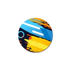 Colorful Paint Strokes Golf Ball Marker by nateshop