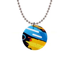 Colorful Paint Strokes 1  Button Necklace by nateshop