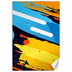 Colorful Paint Strokes Canvas 12  X 18  by nateshop