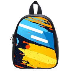Colorful Paint Strokes School Bag (small) by nateshop