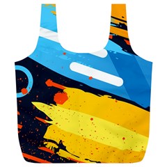 Colorful Paint Strokes Full Print Recycle Bag (xl) by nateshop