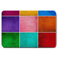 Colorful Squares, Abstract, Art, Background Large Doormat by nateshop
