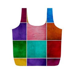 Colorful Squares, Abstract, Art, Background Full Print Recycle Bag (m) by nateshop
