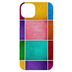 Colorful Squares, Abstract, Art, Background Iphone 14 Plus Black Uv Print Case by nateshop